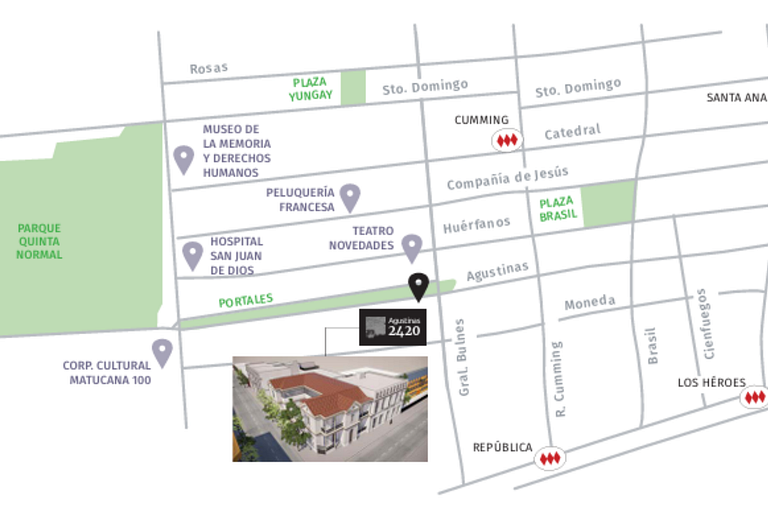 Estudio acogedor en el corazón de Santiago